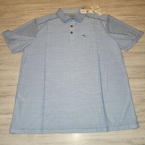 Tommy Bahama Island Zone Short Sleeve Polo Men's Blue Size Medium A3 NWT